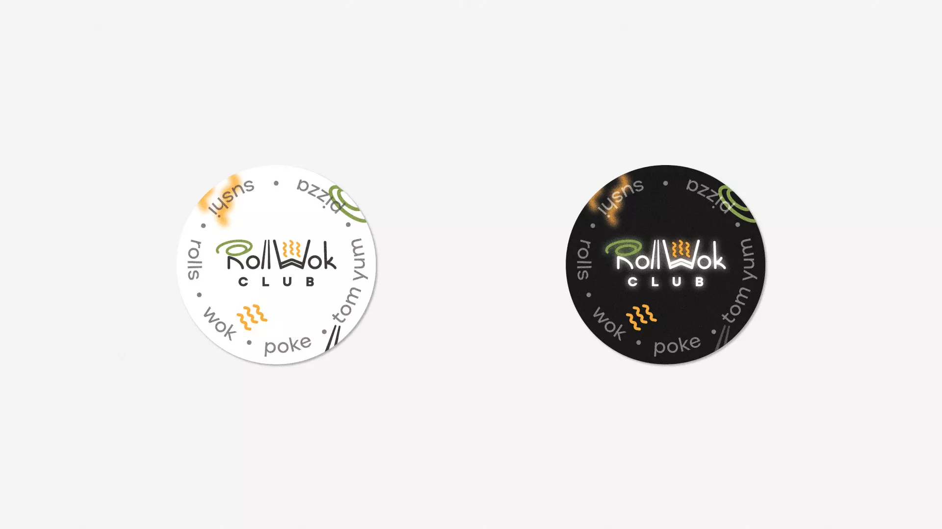 Разработка наклеек для суши-бара «Roll Wok Club» в Туймазах